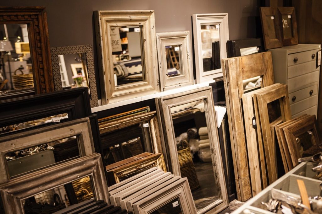 Vontage and old frames made into mirror frames